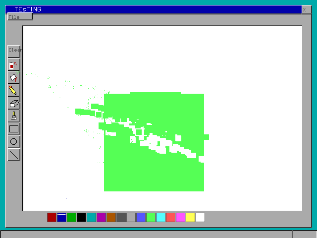 A green block with a streak through it