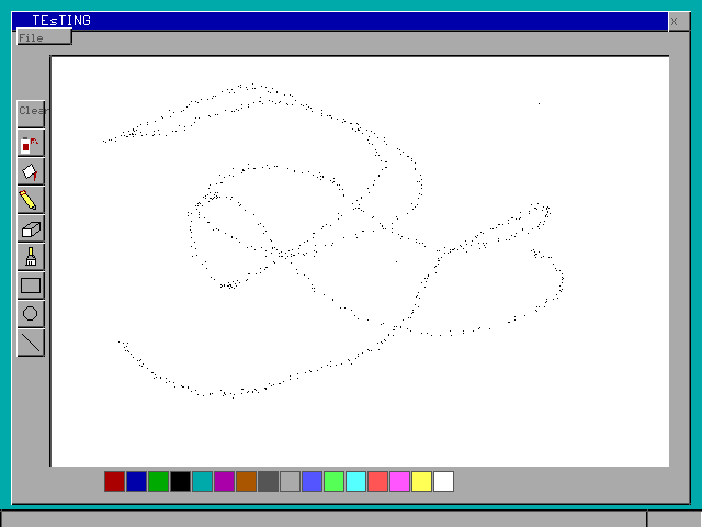 A dotted scribble made with the airbrush